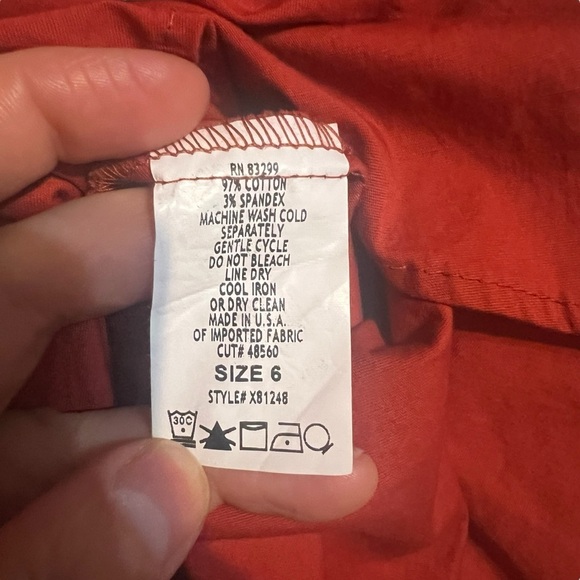 Lela Rose for HSN Belted Half Button Down Cotton Dress Size 6 Elbow Sleeves - Picture 8 of 8